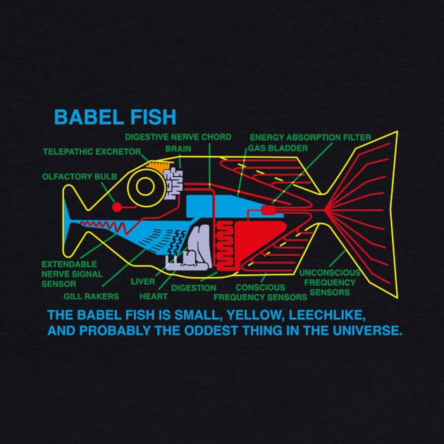 NDVH Babel Fish H2G2 T-shirt ajusté by chu sueann store